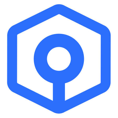 ANKR token symbol of the DeFi project cryptocurrency logo, decentralized finance coin icon isolated on white background. Vector illustration.のイラスト素材