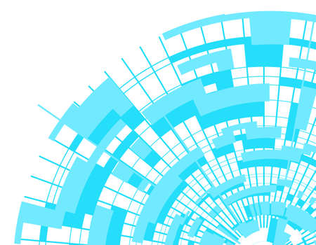 Abstract geometric circular blue design element isolated on white.のイラスト素材