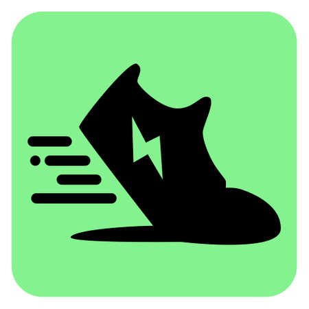 STEP company  icon in green square isolated on white background. Web3 running app with fun game and social elements with Move to Earn concept. vector illustration.のイラスト素材