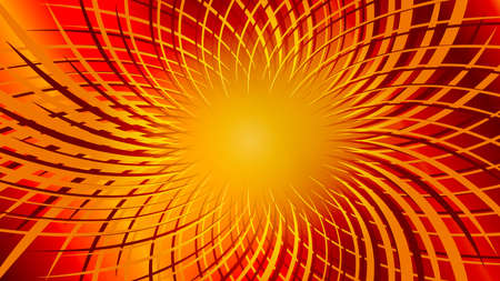 Gradient red yellow background with circular radial twisted lines. vector illustration.のイラスト素材
