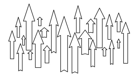 Contour set of up arrow isolated on white background. Market or economy growth symbol. vector illustration.のイラスト素材