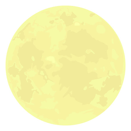 Yellow Moon with dark spots isolated on white background. vector design elements.のイラスト素材