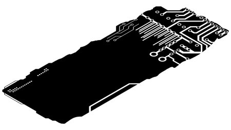 Isometric rectangular design clipart in tech style isolated on white. Short tech plate with copy space. vector clipart.のイラスト素材