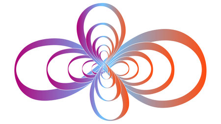 Receding abstract infinity signs with gradient isolated on white. vector illustration.のイラスト素材