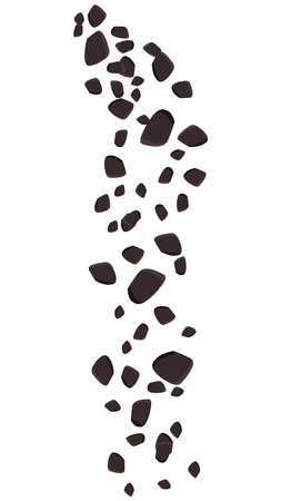 Falling brown stones or ground isolated on white. vector clipart.のイラスト素材