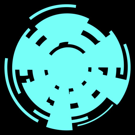Digital circular clipart isolated on black background. Vector.のイラスト素材