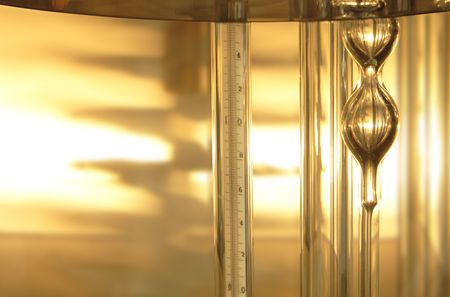 Golden background with chemistry laboratory equipment
