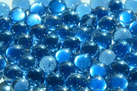 Background made from blue glass ballsの写真素材