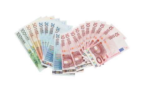 Stack of European Union Currency banknotesの写真素材