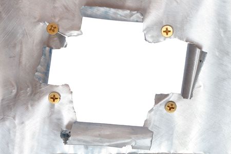 Hole inside metal background isolated for your images or textの写真素材