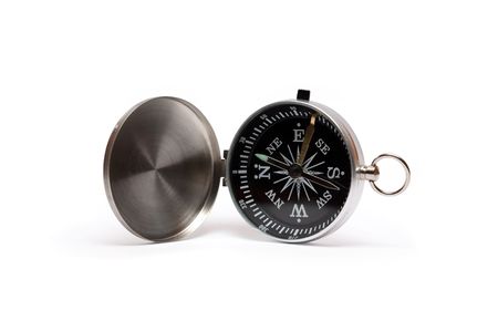 Classic compass isolated on white backgroundの写真素材