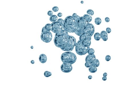 Set of nice bubbles in water isolated on white background 