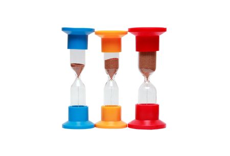 Three motley hourglasses の写真素材