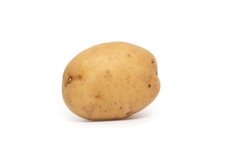 One raw potato isolated on white background with clipping pathの写真素材