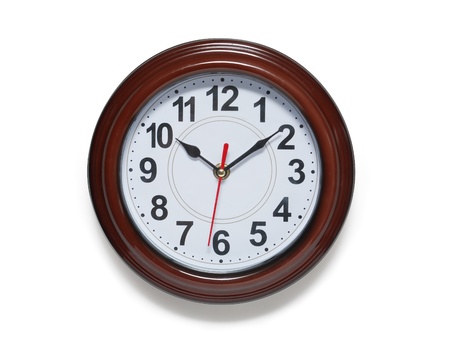 Closeup of nice modern clock isolated on white background with clipping path