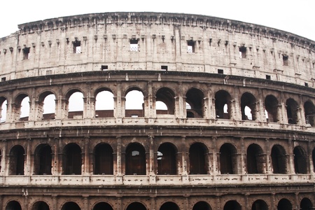 Extreme closeup of famous Coliseum in Rome, Italy の写真素材