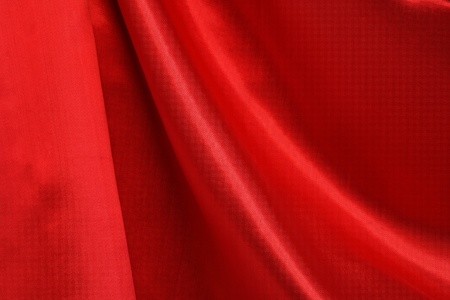 Closeup of red silk curtain. Nice backgroundの写真素材