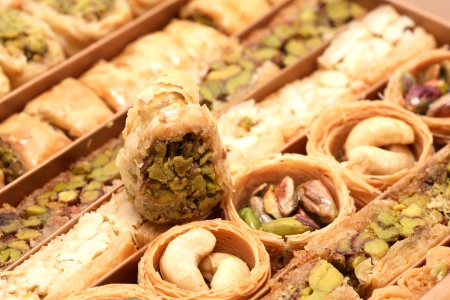 Closeup of Middle East sweet set. Good backgroundの写真素材