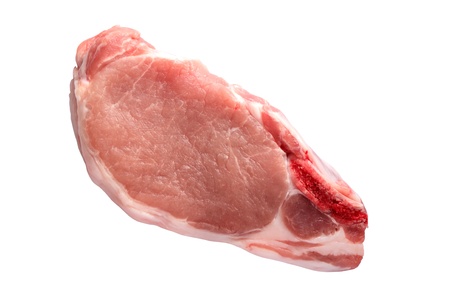Freshness slice of raw meat on white background. Isolated with clipping pathの写真素材
