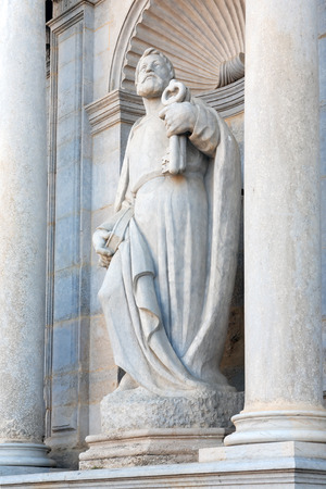 Paradise concept  Closeup of Saint Peter with keys from heavenの写真素材