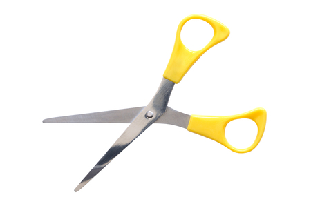 One scissors on white background isolated with clipping pathの写真素材