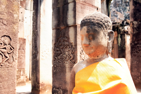 The ruins of Angkor Wat Temple in Cambodiaの写真素材