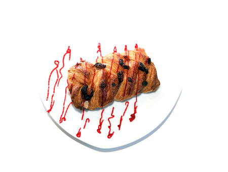 Freshness delicious pie on plate against white background