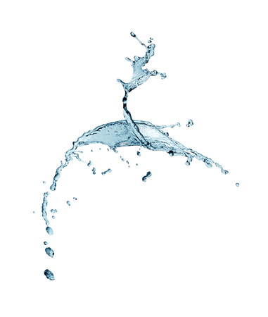 Nice abstract blue water splash on white backgroundの写真素材