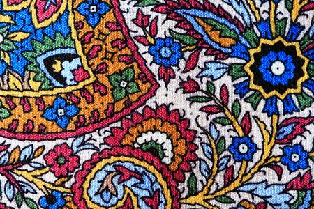 Bright cloth background. Closeup of traditional Russian fabricの写真素材