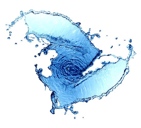 Nice abstract blue water splash on white backgroundの写真素材