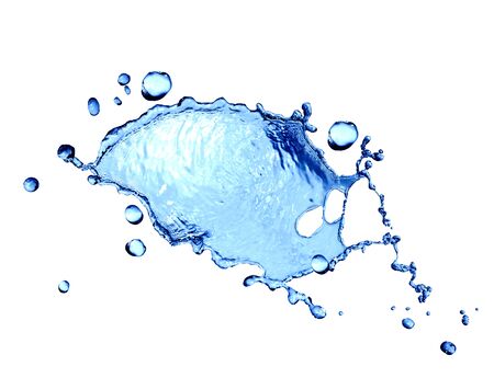 Nice abstract blue water splash on white backgroundの写真素材