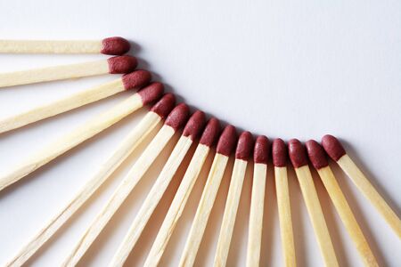 Set of wooden matches on whiteの写真素材