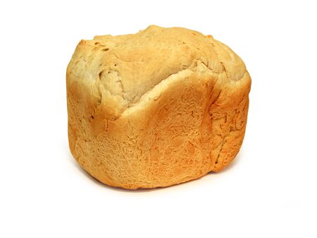 Loaf  wheat bread  on white backgroundの写真素材