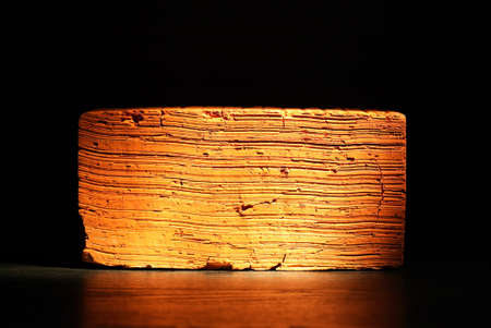 building materials. Ordinary brick on a black background with reflectionの写真素材