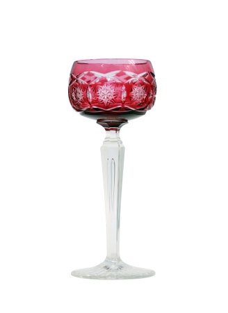Nice vintage wine glass isolated on white background with clipping pathの写真素材