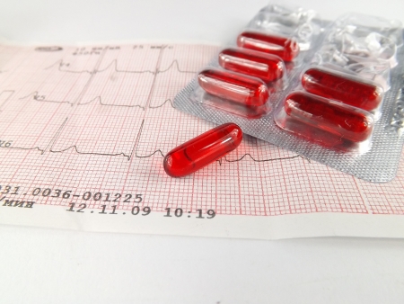 cardiogram and pillsの写真素材