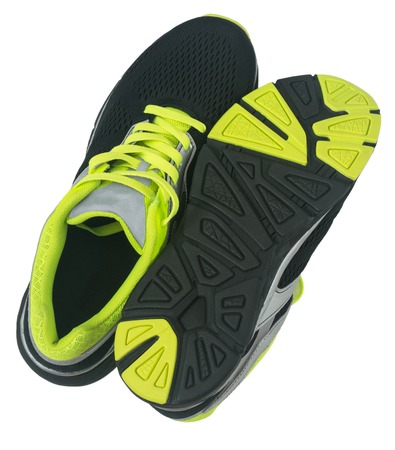 Men's shoes for jogging isolated on white background. View from above.