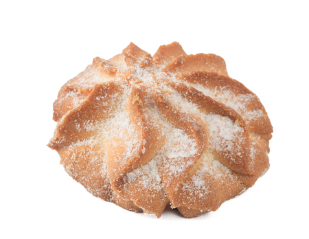Traditional holiday shortbread isolated on white background. Homemade baking.の写真素材