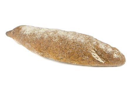 Freshly made baguette from wheat flour isolated on white background. An integral part of a healthy diet.の写真素材