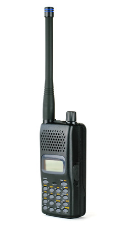 Modern professional walkie-talkie isolated on white background. Special device for negotiations.の写真素材