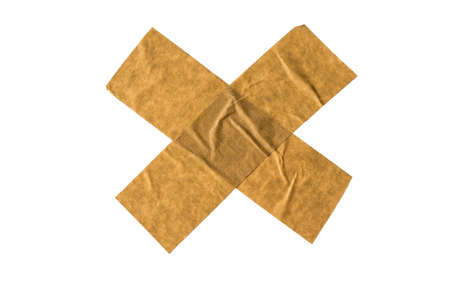 Strips of tape in the form of a cross isolated on a white background. Universal packaging tape.