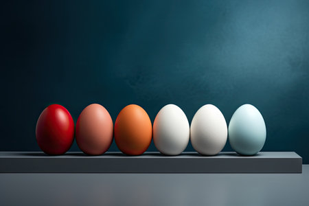 Creative image of preparing eggs for Easter. Treats for the Easter table.の素材