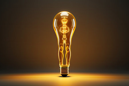 An original lamp in the shape of a human body in an empty room. The concept of new ideas and creativity.の素材