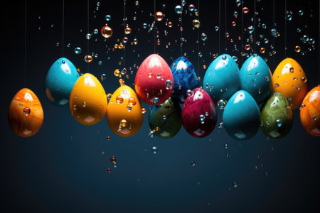 Creative coloring of Easter eggs. Creative Easter.の素材