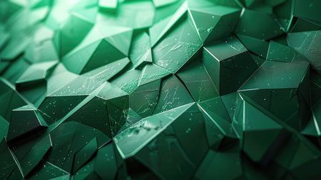 Geometric abstract 3d background in green color. Stylish creative wallpapers.の素材