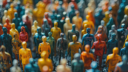 Conceptual Image of Individuality and Diversity Among Colorful Figuresの素材