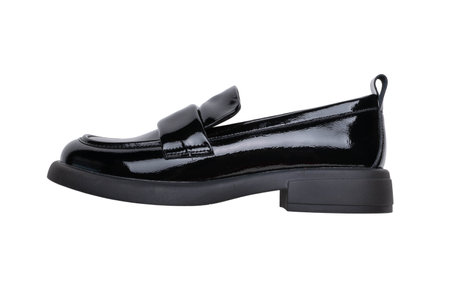 Classic black women's shoes isolated on a white background.の写真素材