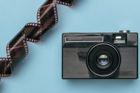 Retro Camera with Film: Capturing the Nostalgic Charm of Analog Photographyの写真素材