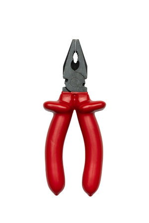 Red Handled Pliers - Essential Tool for DIY, Crafting, and Electrical Repairsの写真素材