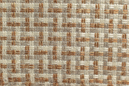 Close-Up of Beige and Brown Woven Textile Fabric with Detailed Patternの写真素材